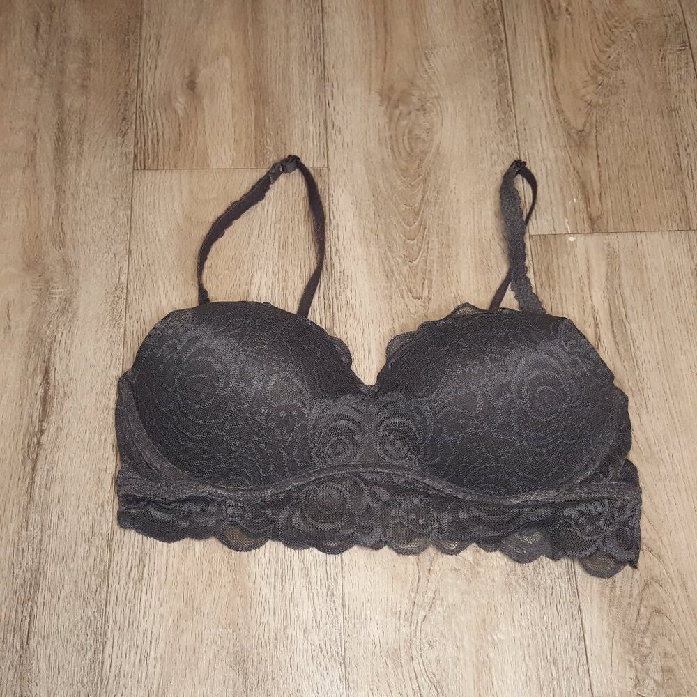 Dark Grey Lace Bra